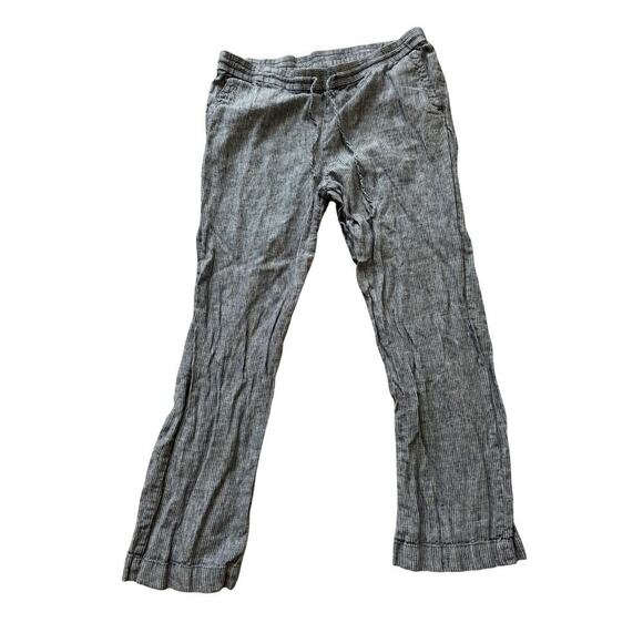 TALBOTS LINEN pants size women's 12; blue & white - Picture 2 of 8